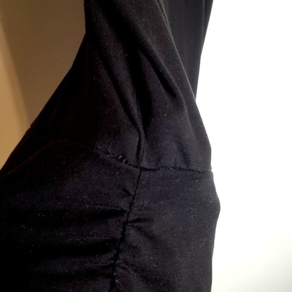ATHLETA Small Topanga‎ Tee Dress Black Ruched Skirt T-shirt Mini - Picture 7 of 9